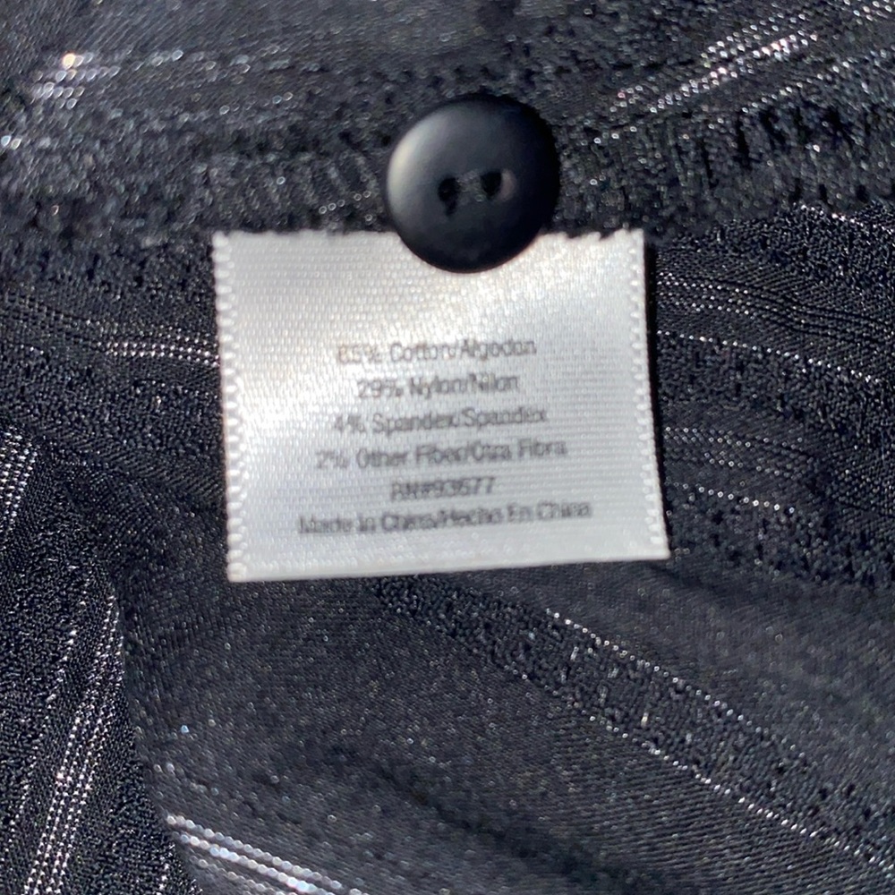 a.n.a Black Silver metallic Pinstripe Button Down shirt Size PL - Picture 5 of 7